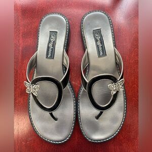 Brighton Metallic Butterfly Womens Flip Flops Sandals Size 8M